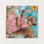 Tenture Écureuil en robe rose (Devant (Horizontal))