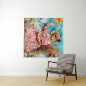 Tenture Écureuil en robe rose (En situation (horizontale))