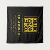 Tenture Editable QR Code & Text Template | Black & Gold (Devant (Horizontal))