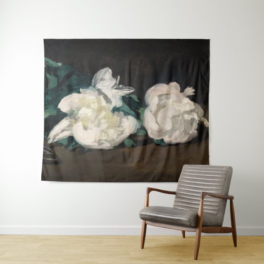 Tenture Edouard Manet - Branche des pivoines blanches, sec (En situation (horizontale))