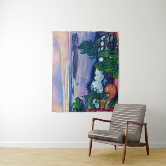 Tenture Edvard Munch - Fumée de train (En situation)