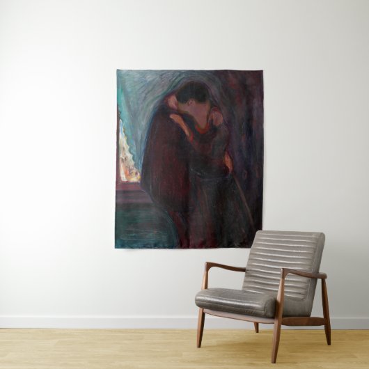 Tenture Edvard Munch - Le baiser (En situation)