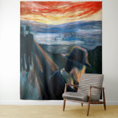 Tenture Edvard Munch - Maladie d'humeur au coucher du sole (En situation)