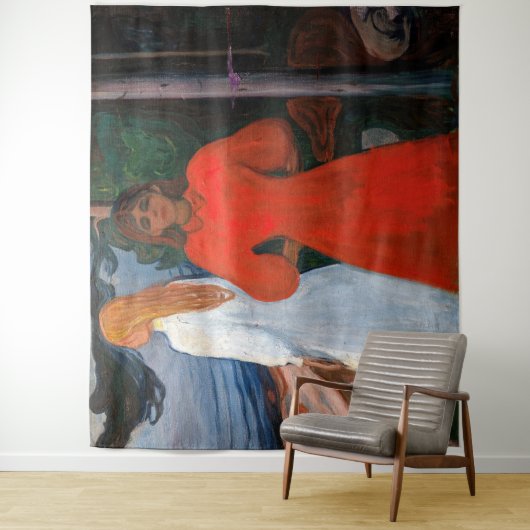 Tenture Edvard Munch - Rouge et Blanc (En situation)