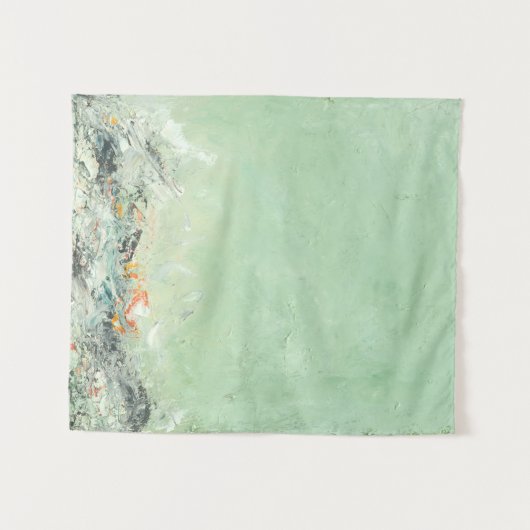 Tenture Effervesce - art abstrait minimaliste vert (Devant (Horizontal))