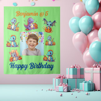 Tenture Éffrayant Baby Dino Anniversaire de enfant Party