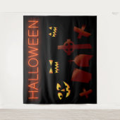 Tenture Éffrayant cimetière Halloween Déplaisants yeux (Devant)