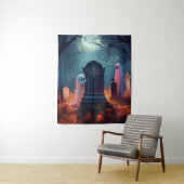 Tenture Éffrayant Halloween Haunted Grave Yard (En situation)