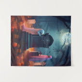 Tenture Éffrayant Halloween Haunted Grave Yard (Devant (Horizontal))