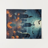 Tenture Éffrayant Halloween Haunted Grave Yard (Devant (Horizontal))