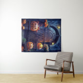 Tenture Éffrayant Haunween Porte secrète Halloween (En situation (horizontale))