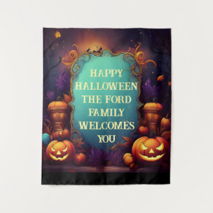 Tenture Éffrayant Haunween Salutations personnalisées Hall