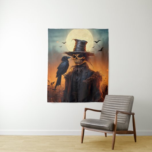 Tenture Éffrayant Haunween Scare Crow (En situation)