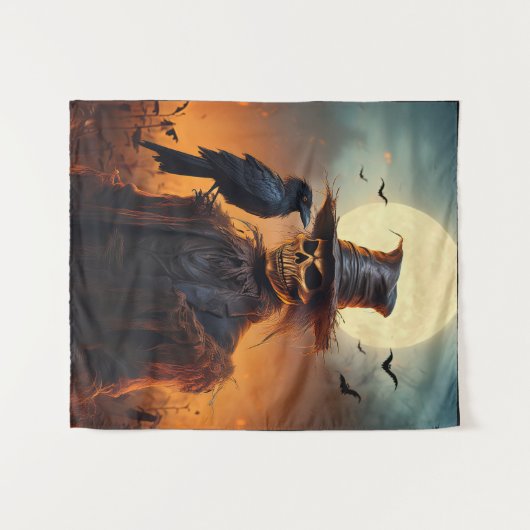 Tenture Éffrayant Haunween Scare Crow (Devant (Horizontal))