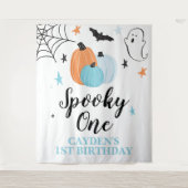 Tenture Éffrayant Un Halloween 1er Anniversaire Citrouille (Devant)