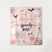 Tenture Éffrayant un mignon Halloween Ghost 1er Anniversai (Devant)