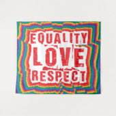 Tenture Égalité Amour et respect Mois de la fierté (Devant (Horizontal))