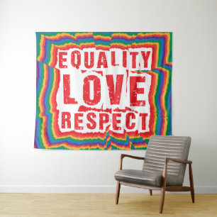 Tenture Égalité Amour et respect Mois de la fierté
