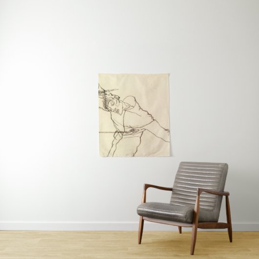 Tenture Egon Schiele-Self Portrait As St Sebastian (En situation)