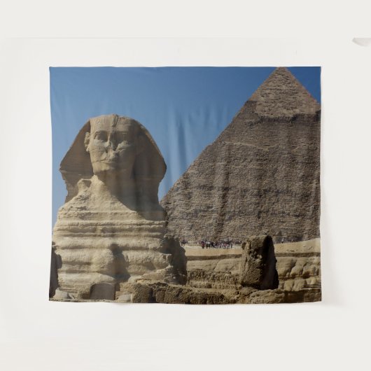 Tenture Egypte Le Caire Sphinx Statue Pyramides Scène Fond (Devant (Horizontal))