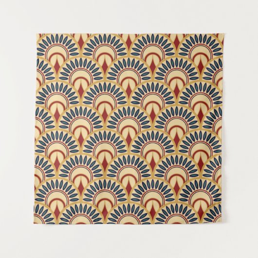 Tenture Egyptian Motif Fish Scales Seamless Pattern (Devant)
