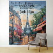 Tenture Eiffel Garden Elegance Wedding Backdrop (En situation)