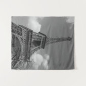 Tenture Eiffel nuageux en noir et blanc, 2015 (Devant (Horizontal))