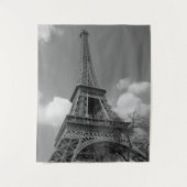 Tenture Eiffel nuageux en noir et blanc, 2015 (Devant)