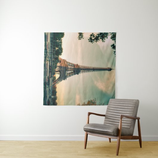 Tenture Eiffel tour lancer oreiller (En situation (horizontale))