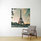 Tenture Eiffel tour lancer oreiller (En situation)