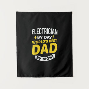 Tenture Électricien Homme De Jour Meilleur Papa Du Monde D