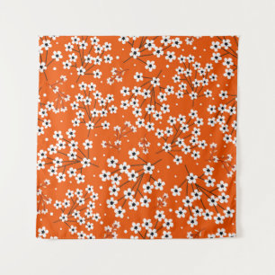 Tenture Élégance asiatique : Rouge Floral sans fil impress