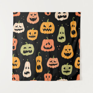 Tenture Élégance éffrayante : Art Citrouille d'Halloween