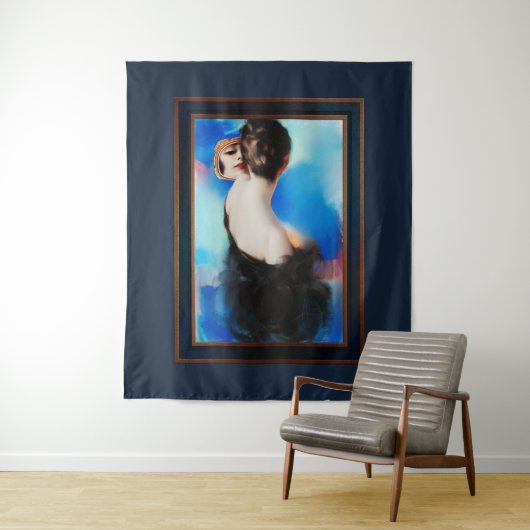Tenture Elégance en noir par Rolf Armstrong (En situation)