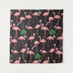 Tenture Élégance Flamant rose : Fusion Monstera Vintage.