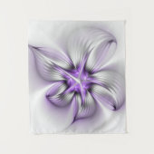 Tenture Élégance florale Art Abstrait Violet Fractal moder (Devant)
