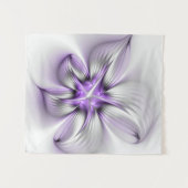 Tenture Élégance florale Art Abstrait Violet Fractal moder (Devant (Horizontal))