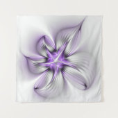 Tenture Élégance florale Art fractal violet abstrait moder (Devant (Horizontal))