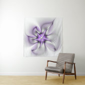 Tenture Élégance florale Art fractal violet abstrait moder (En situation (horizontale))
