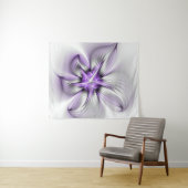 Tenture Élégance florale Art fractal violet abstrait moder (En situation (horizontale))