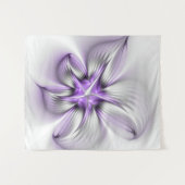 Tenture Élégance florale Art fractal violet abstrait moder (Devant (Horizontal))