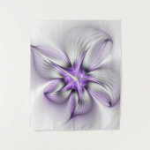 Tenture Élégance florale Art fractal violet abstrait moder (Devant)