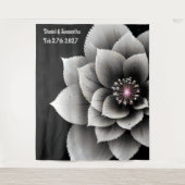 Tenture Élégance intemporelle : Mariage en fleurs noir et  (Devant)