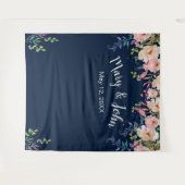 Tenture Elégance moderne rose Floral Mariage fond photo (Devant (Horizontal))