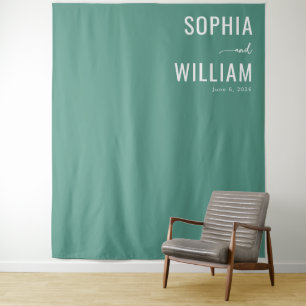 Tenture Élégance Typographique Teal Calme