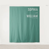 Tenture Élégance Typographique Teal Calme (Devant)
