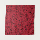 Tenture Élégance vintage des roses rouges (Devant (Horizontal))