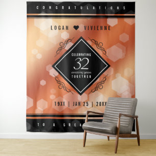 Tenture Élégant 32e Anniversaire de Mariage en Bronze