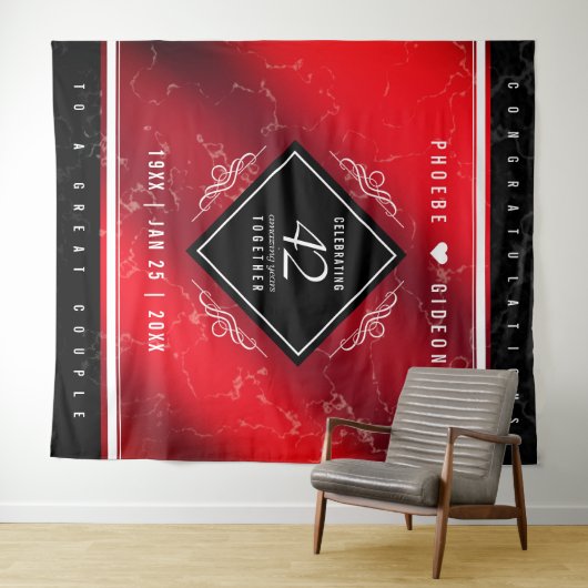 Tenture Élégant 42e anniversaire de mariage de Jasper (En situation (horizontale))