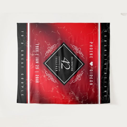 Tenture Élégant 42e anniversaire de mariage de Jasper (Devant (Horizontal))